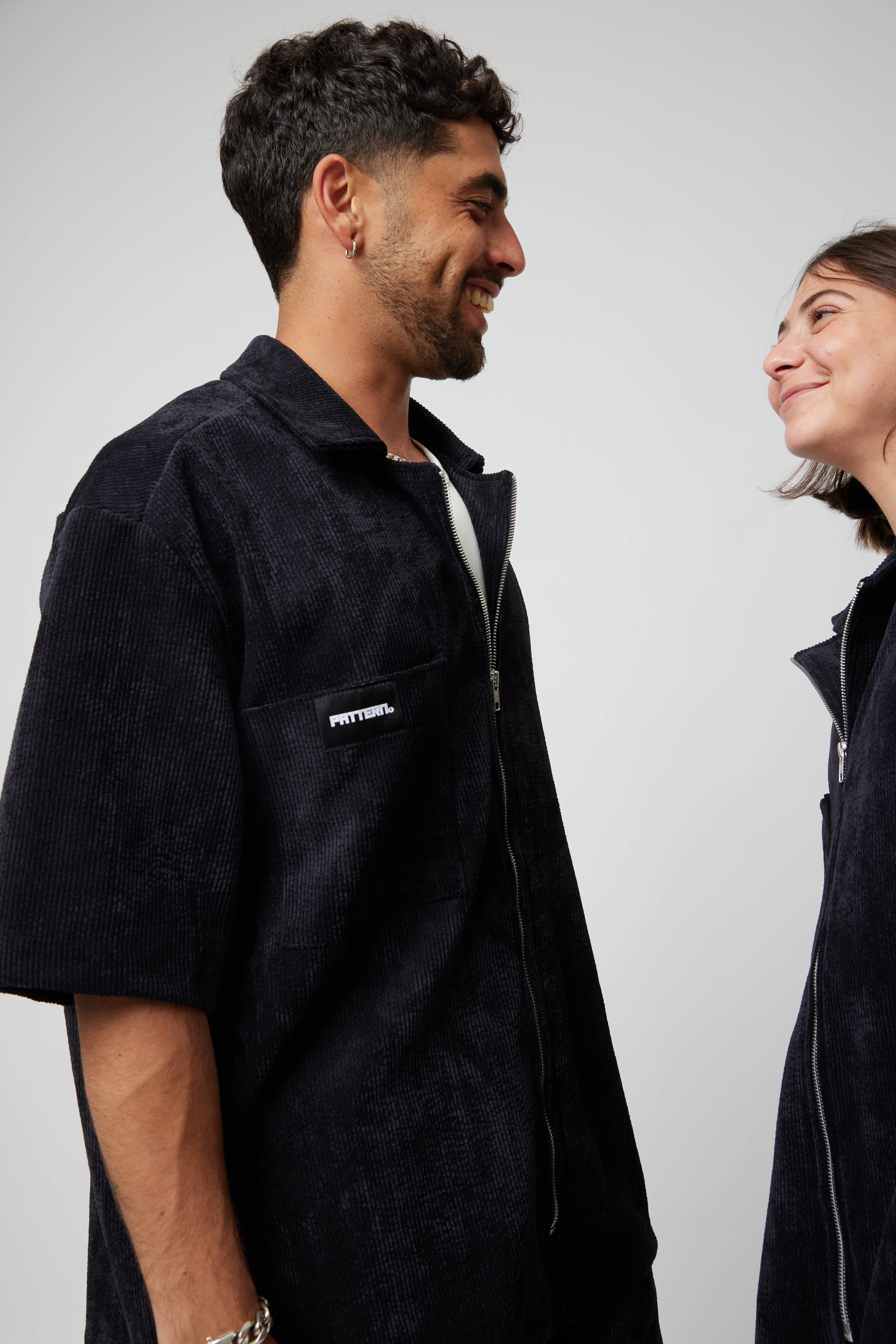 Italian Corduroy Zip Shirt