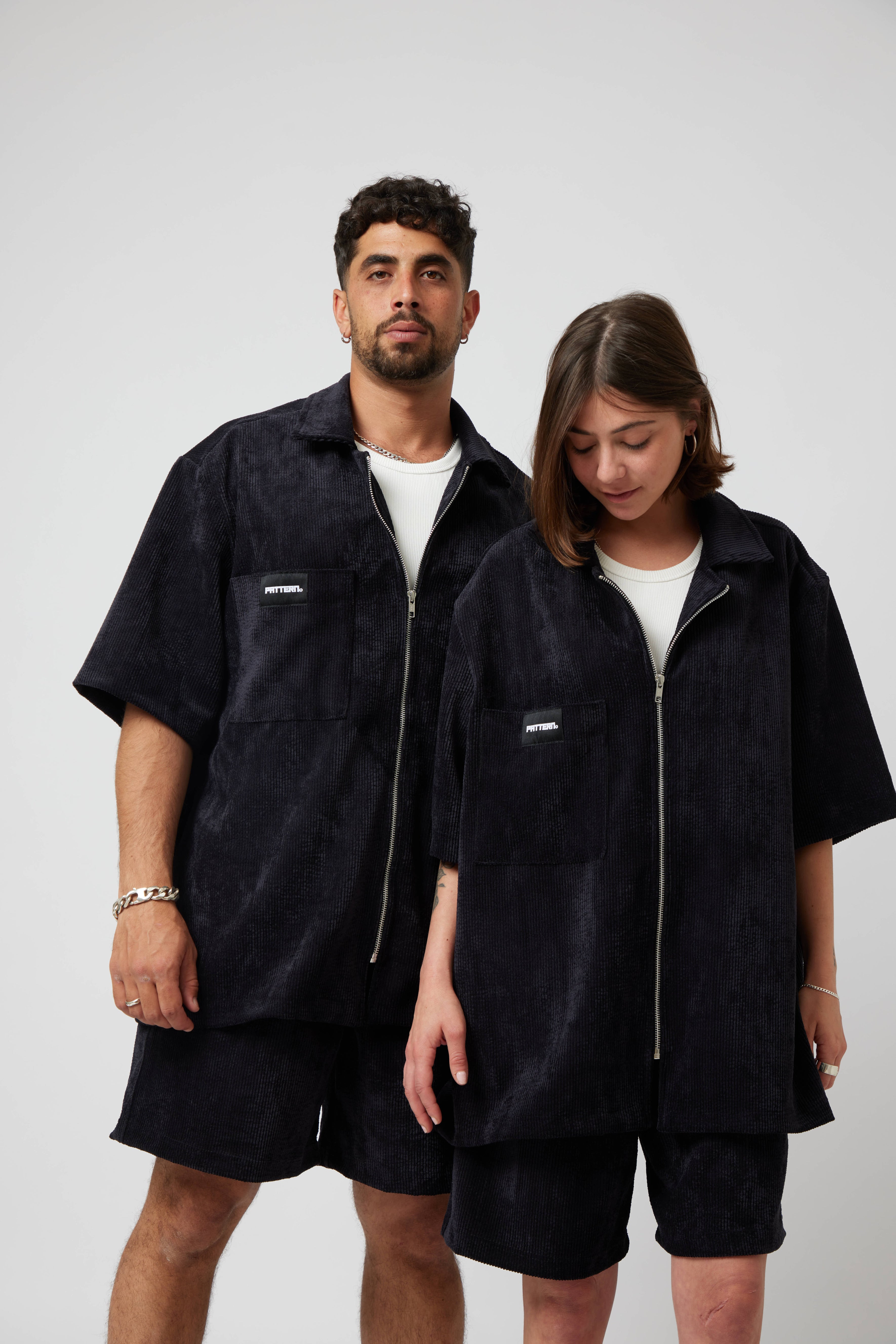 Italian Corduroy Zip Shirt