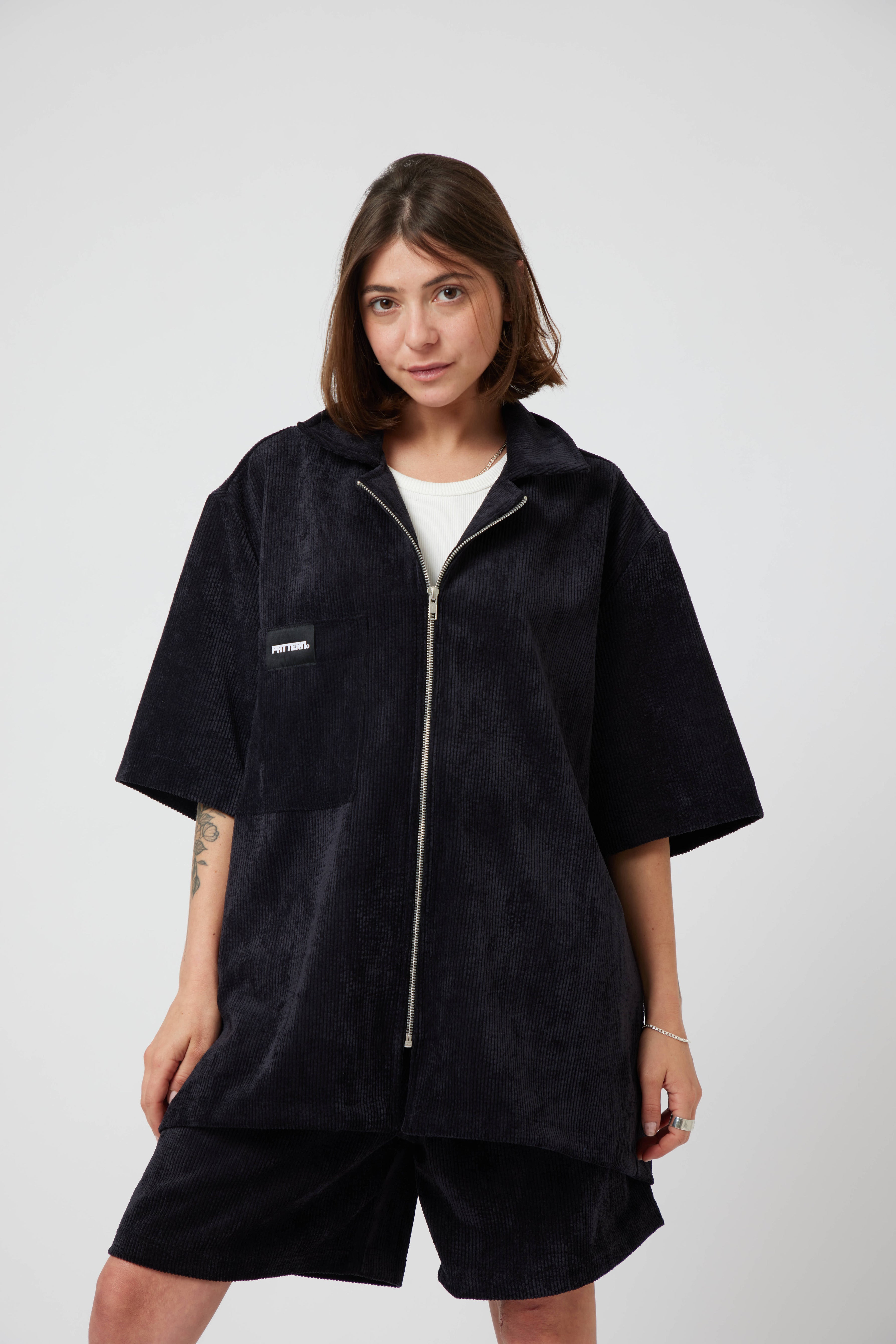 Italian Corduroy Zip Shirt