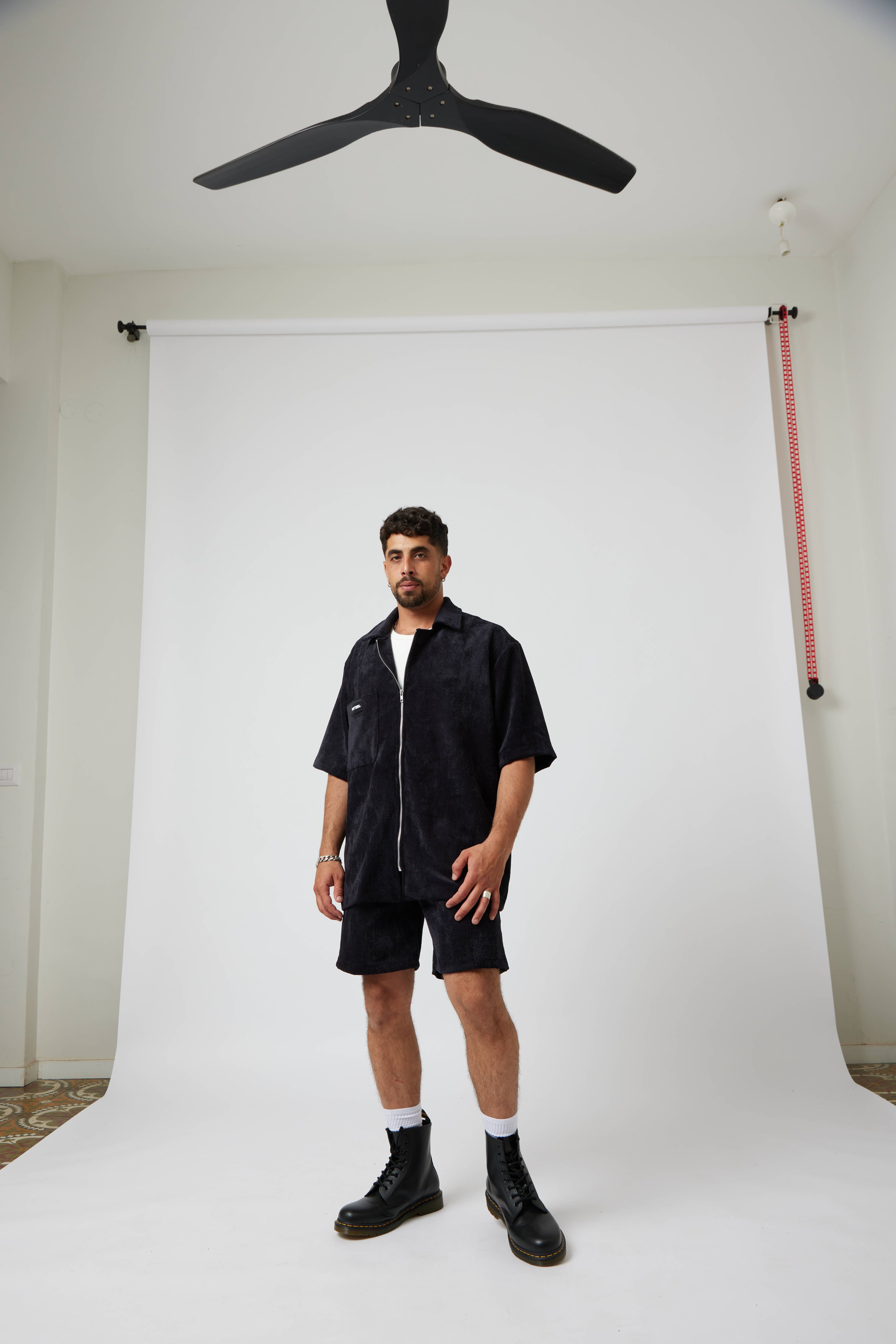 Italian Corduroy Zip Shirt