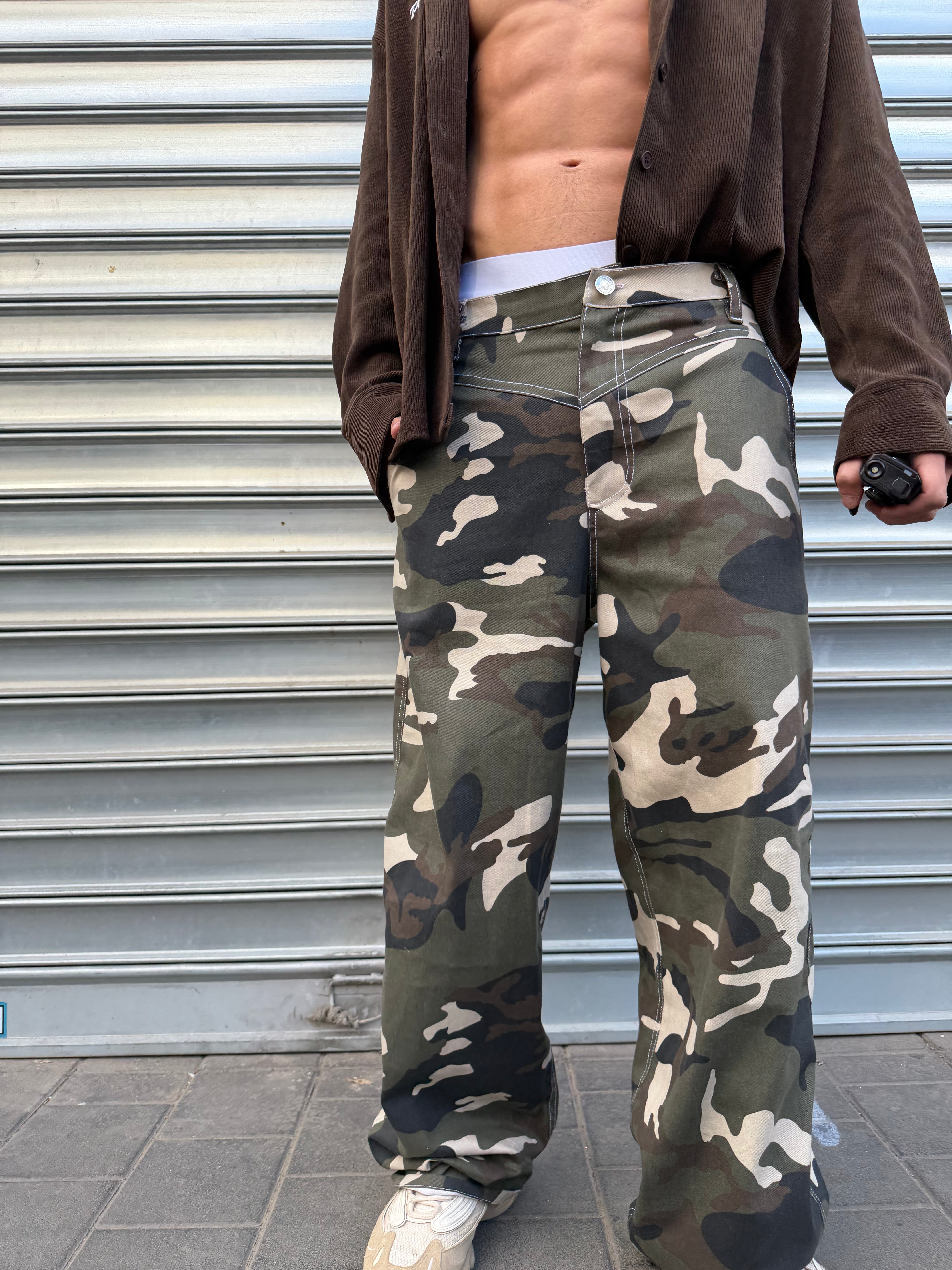 Dark Camo Baggy Jeans